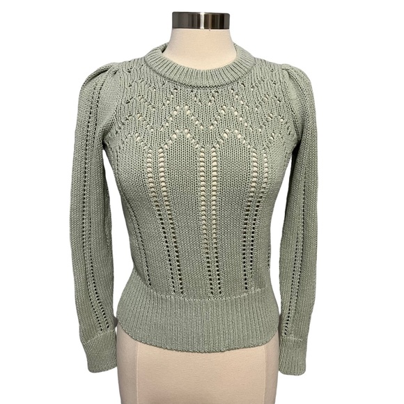 Madewell Sweaters - Madewell Pointelle Puff Sleeve Sweater Size XS NWT
